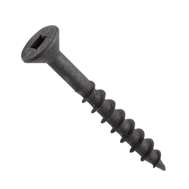 Viti per legno a testa piatta placcate in ossido nero Robertson standard DIN