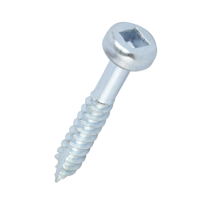 Viti con foro tascabile a testa cilindrica con filettatura grossa zincata con attacco quadro