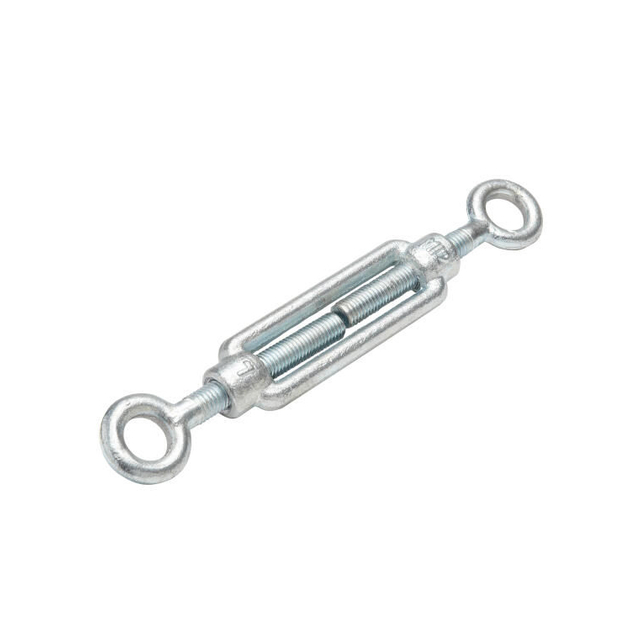 Tenditore a vite con corpo aperto per carichi pesanti con occhiello e occhio zincato Din1480
