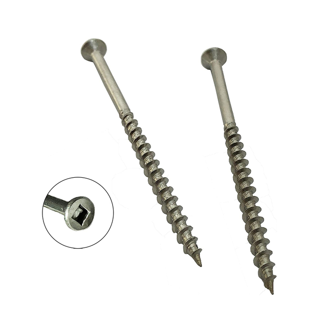 Viti da ponte in legno con testa a tromba con attacco quadrato Acciaio inossidabile di grado marino 316 tipo 17