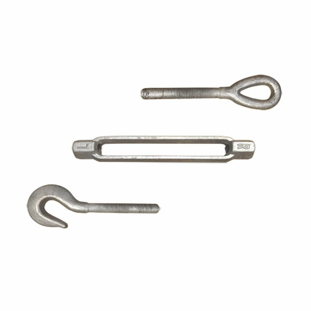 Tenditore a vite con gancio a occhiello in CO zincato a caldo per impieghi gravosi di grado marino forgiato a goccia DIN 1480