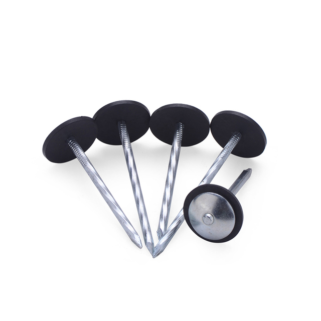 Chiodo per tetto con testa per ombrello elettrozincato con gambo liscio con rondella 25 kg/cartone