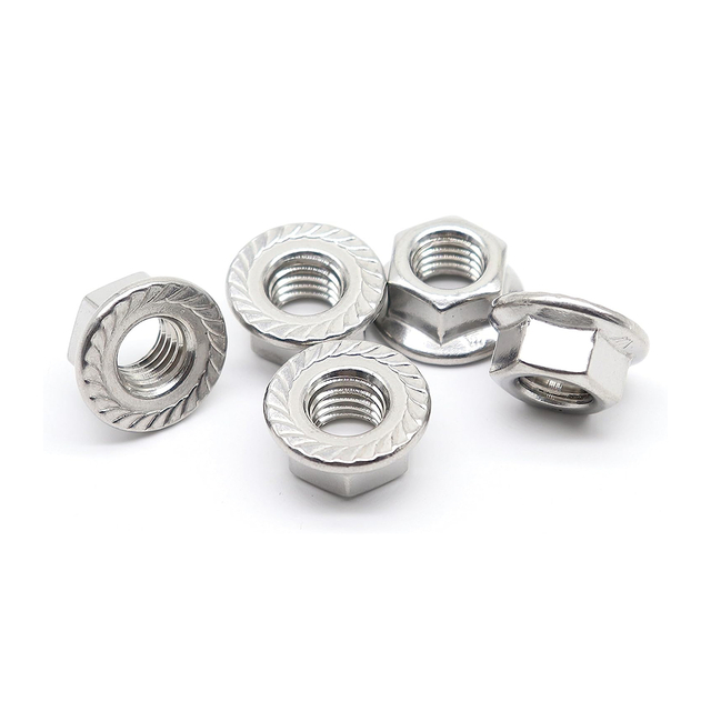 Dadi flangiati esagonali seghettati in acciaio inossidabile con flangia esagonale