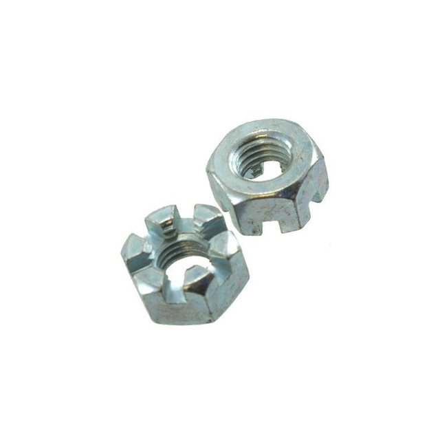 Dadi a castello esagonali in acciaio al carbonio con dado esagonale zincato Din935