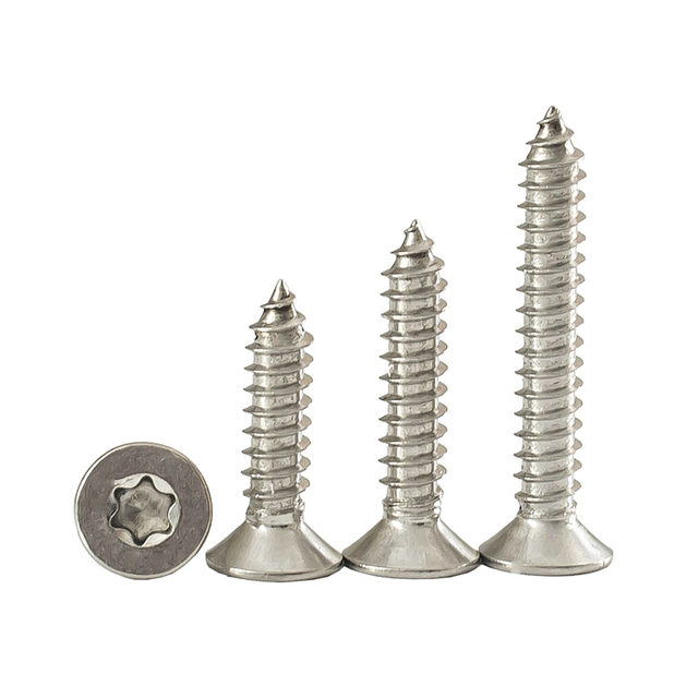 Viti autofilettanti Torx a testa piatta in acciaio inossidabile 304 completamente filettate