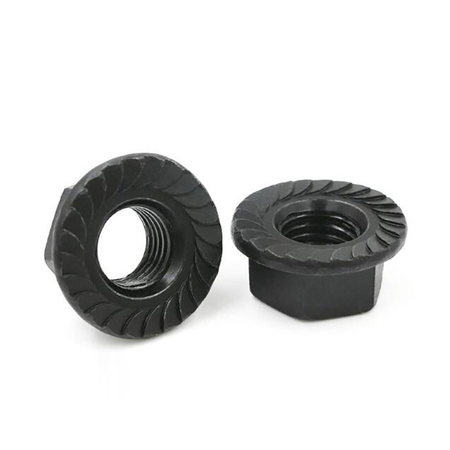 Dadi flangiati esagonali seghettati zincati neri Dado flangiato DIN6923