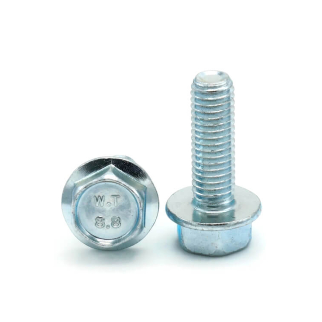 Bullone flangiato esagonale in acciaio al carbonio zincato standard metrico DIN6921 di alta qualità a prezzo basso