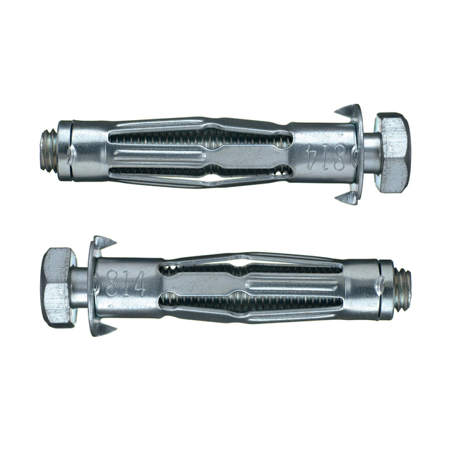 Bulloni Molly placcati in acciaio zincato extra lunghi con testa cilindrica Phillips/a fessura per ancoraggio a parete cava