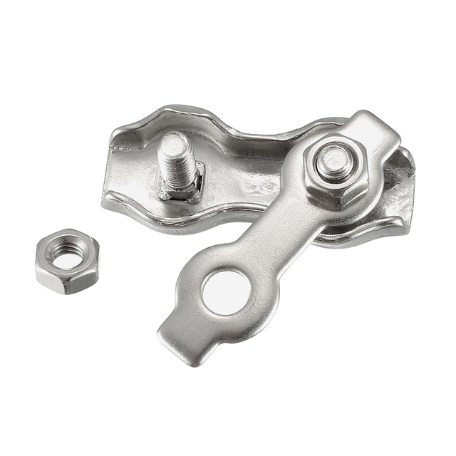 Morsetti per cavi con clip per fune metallica duplex in acciaio inossidabile 304 per cavi metallici